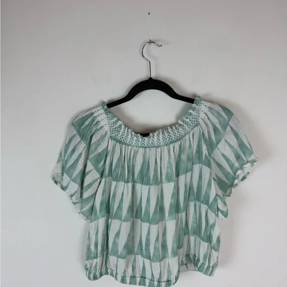 Marine Layer Geo Gauzy Cotton Corrine Skirt L and Nora Off Shoulder Top XL Set